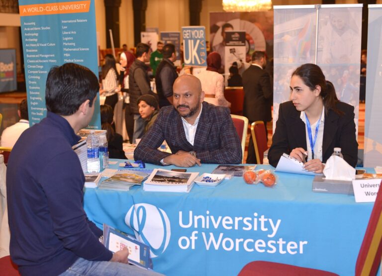 The University of Worcester stand at the GESCO education fair