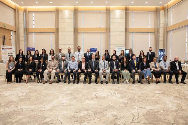 Students and university representatives at a previous GESCO education fair in Amman